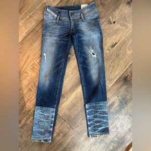 Diesel Matic K2 slim ankle chain embellished distressed jeans sz 24